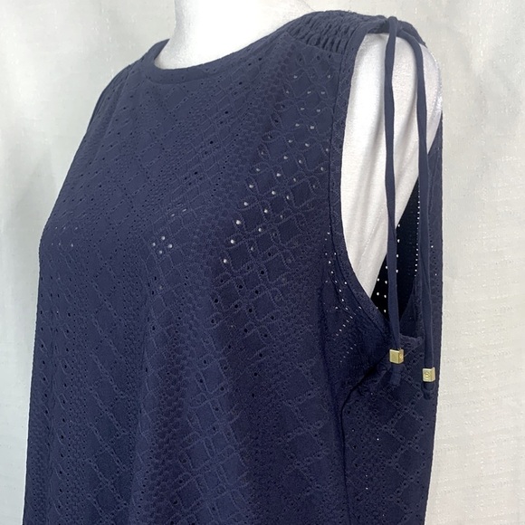 MICHAEL Michael Kors Navy Sleeveless Peplum Top- NWT - Picture 4 of 13